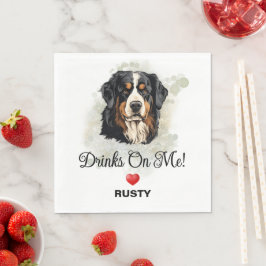 Drinks on Me Bernese Mountain Dog Servet