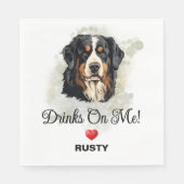 Drinks on Me Bernese Mountain Dog Servet (Voorkant)