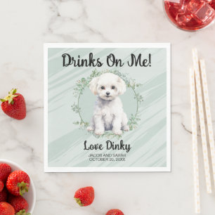 Drinks on Me! Bichon Frise Honden Huwelijk Servet