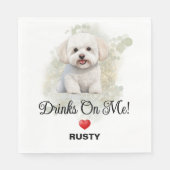 Drinks on Me Bichon Frise Wedding Servet (Voorkant)