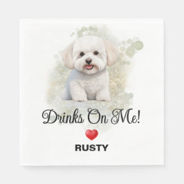 Drinks on Me Bichon Frise Wedding Servet