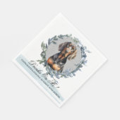 Drinks on Me Black and Tan Coonhound Bruiloft Servet (Hoek)