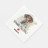 Drinks on Me Duitse Staande Pointer Huwelijk Servet (Hoek)