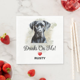 Drinks on Me Great Dane Wedding Servet