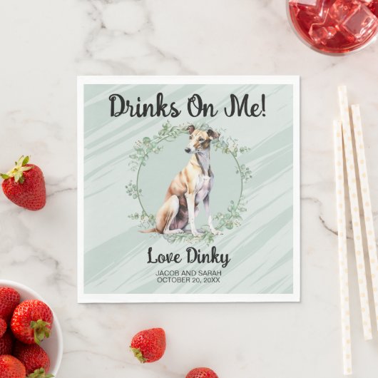 Drinks On Me! Greyhound Honden Servetten met Foto (Insitu)