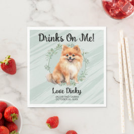 Drinks On Me! Pommerse hond trouw servetten