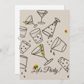 Drinks Party Invitation Kaart (Voorkant / Achterkant)