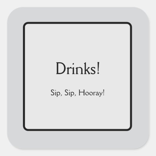 Drinks Vierkante Sticker (Voorkant)