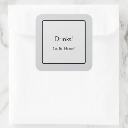 Drinks Vierkante Sticker (Tas)