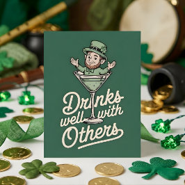 Drinks Well With Others Irish Party Card Feestdagenkaart