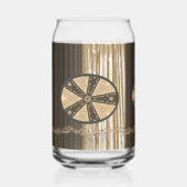 Drinkservies Set Aardetinten Bruin Beige Bloem Blikvorm Glas (Voorkant)