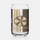 Drinkservies Set Aardetinten Bruin Beige Bloem Blikvorm Glas (Achterkant)