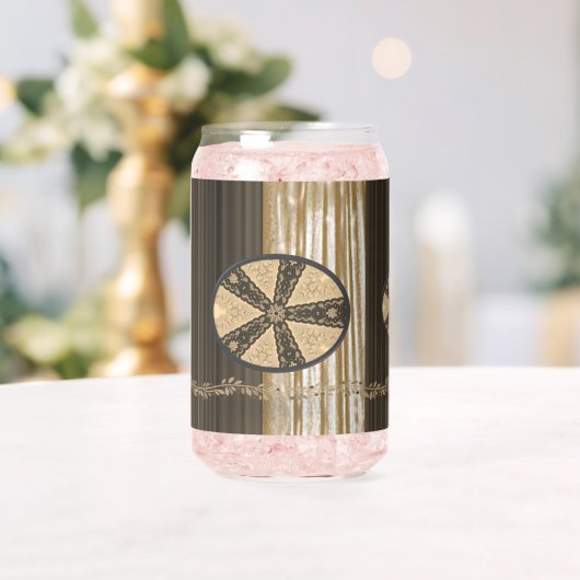Drinkservies Set Aardetinten Bruin Beige Bloem Blikvorm Glas (Insitu (Huwelijk))