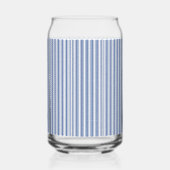 Drinkservies Set Blauw & Wit Streep Blikvorm Glas (Voorkant)