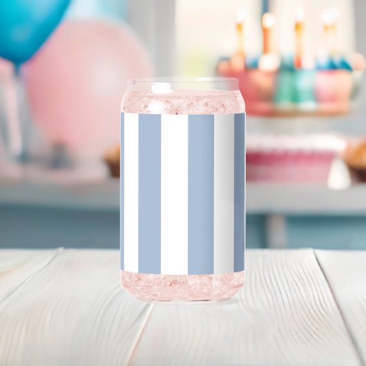 Drinkservies Set Blauw & Witte Streep Blikvorm Glas (Insitu (Baby Shower))