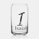 Drinkservies Set Letter I Blikvorm Glas (Voorkant)