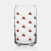 Drinkservies Set Love Rode Roos Bloemig Blikvorm Glas (Voorkant)