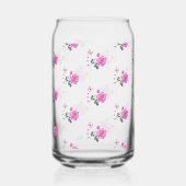 Drinkservies Set Roze Roos Vlinder Blikvorm Glas (Voorkant)