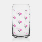Drinkservies Set Roze Roos Vlinder Blikvorm Glas (Links)