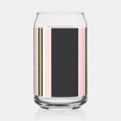 Drinkservies Set Roze & Wit Goud Zwart Streep Blikvorm Glas (Voorkant)
