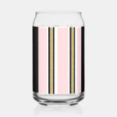 Drinkservies Set Roze & Wit Goud Zwart Streep Blikvorm Glas (Links)