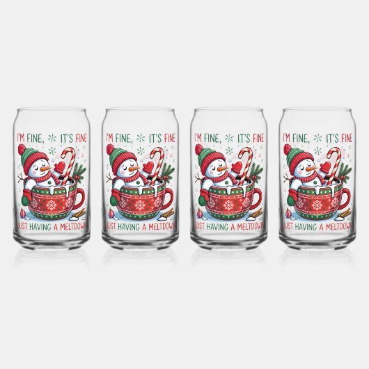 Drinkservieset-Kerstsneeuwman Blikvorm Glas (Achterkant)