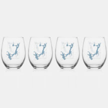 Drinkservieset van 4 steeloze wijnglazen