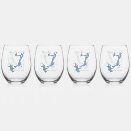 Drinkservieset van 4 steeloze wijnglazen wijnglas zonder voet