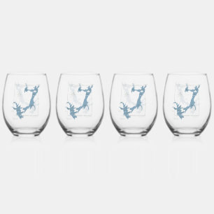 Drinkservieset van 4 steeloze wijnglazen wijnglas zonder voet