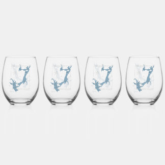 Drinkservieset van 4 steeloze wijnglazen wijnglas zonder voet