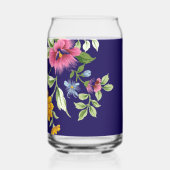 Drinkset Bloem Blauw Blik Glas (Voorkant)