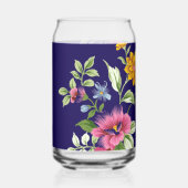 Drinkset Bloem Blauw Blik Glas (Achterkant)