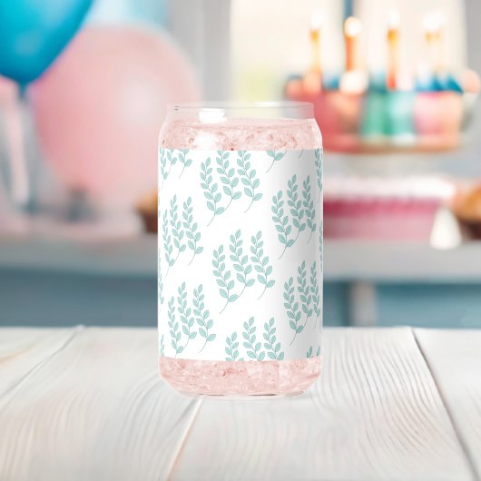 Drinkset Cute Groene Bladeren Blikvorm Glas (Insitu (Baby Shower))