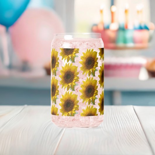 Drinkset Cute Zonnebloem Blikvorm Glas (Insitu (Baby Shower))