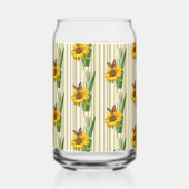 Drinkset Cute Zonnebloem Vlinder Blikvorm Glas (Voorkant)