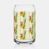 Drinkset Cute Zonnebloem Vlinder Blikvorm Glas (Achterkant)