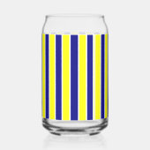 Drinkset Geel Blauw & Wit Streep Blikvorm Glas (Voorkant)