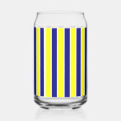 Drinkset Geel Blauw & Wit Streep Blikvorm Glas (Achterkant)