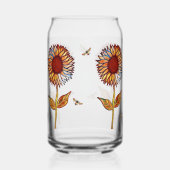 Drinkset glazen zonnebloemen (Achterkant)