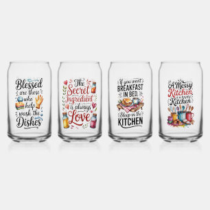 Drinkset - Grappige grappen Blikvorm Glas