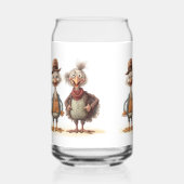 Drinkset Kalkoenen Blikvorm Glas (Voorkant)