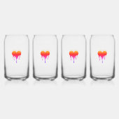 Drinkset - Kleine harten, grote uitbarsting Blikvorm Glas (Achterkant)