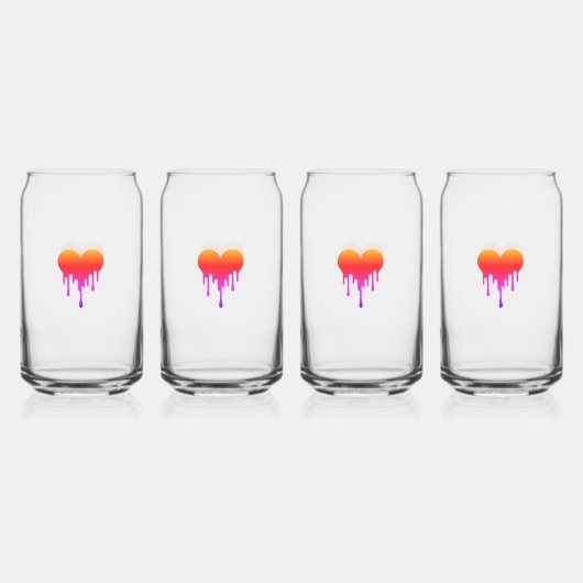 Drinkset - Kleine harten, grote uitbarsting Blikvorm Glas (Voorkant)