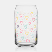 Drinkset Kleurrijke Liefde Rode Harten  Blikvorm Glas (Achterkant)