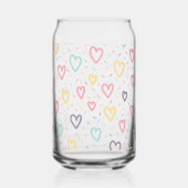 Drinkset Kleurrijke Liefde Rode Harten  Blikvorm Glas (Links)