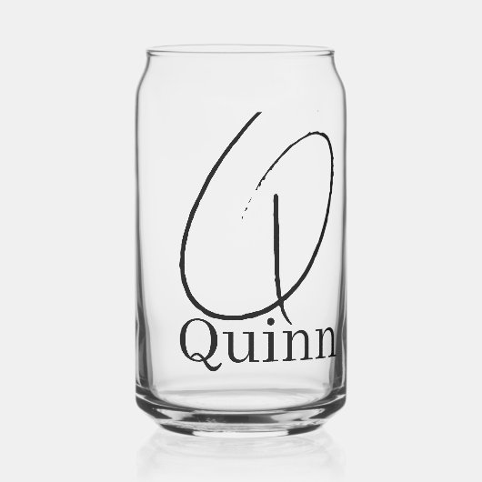 Drinkset Letter Q Blikvorm Glas (Voorkant)