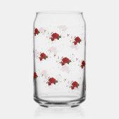 Drinkset Love Rode Roos Bloem Blikvorm Glas (Voorkant)