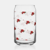 Drinkset Love Rode Roos Bloem Blikvorm Glas (Achterkant)