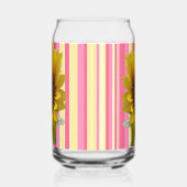 Drinkset Mooie Zonnebloem Roze Streep Blikvorm Glas (Links)