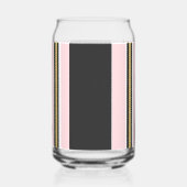 Drinkset Roze & Wit Goud Zwart Streep Blikvorm Glas (Voorkant)